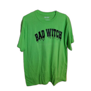 Bad‎ Witch Green Gildan Size L Custom Made